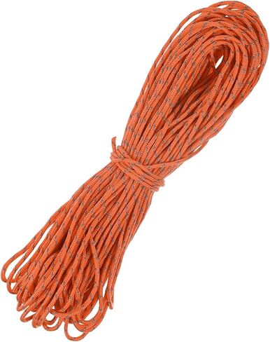 2 مم 98 قدم عاكس Guyline Camping Paracord [1pcs] - خطوط الرجل حبل الحبل الرفيع للغاية 3 خيوط الاستخدام للخيام التخييم والقطن والمشي - [Orange] in Kuwait