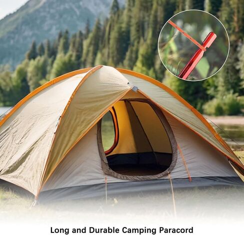 2 مم 98 قدم عاكس Guyline Camping Paracord [1pcs] - خطوط الرجل حبل الحبل الرفيع للغاية 3 خيوط الاستخدام للخيام التخييم والقطن والمشي - [Orange] in Kuwait