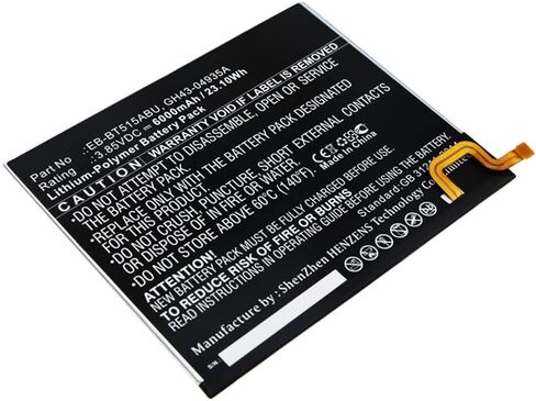 بطارية الكمبيوتر اللوحي الرقمي التآزر ، متوافقة مع جهاز Samsung SM-T510 ، (Li-Pol ، 3.85V ، 6000mAh) سعة عالية للغاية ، بديل لبطارية Samsung EB-BT515ABU in Saudi Arabia