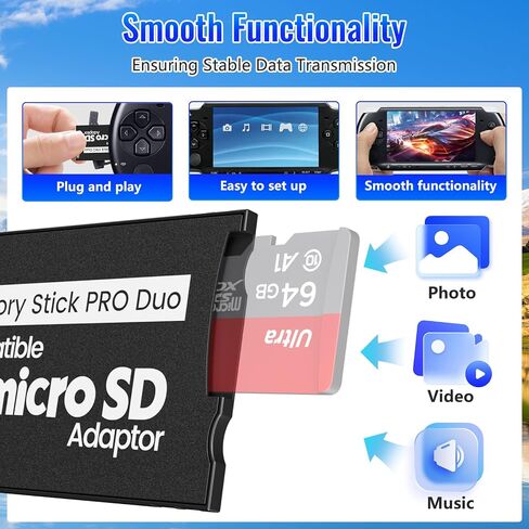 2 Pack Memory Stick Adapter ، Micro SD to Memory Stick Pro Duo Magicgate ، متوافق مع PSP ، الكاميرات الرقمية ، HandyCam in Kuwait
