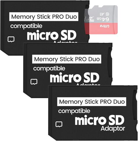 2 Pack Memory Stick Adapter ، Micro SD to Memory Stick Pro Duo Magicgate ، متوافق مع PSP ، الكاميرات الرقمية ، HandyCam in Kuwait