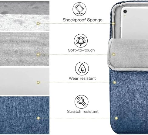 Tablet Sleeve Bag Water-Resistant Case Cover Fits Upto 11.6 inch Tablets for Samsung/Lenovo/Galaxy Tab A9 Plus/S8/S9/Realme Pad/Honor Pad X9/Xiaomi Mi pad 6/Redmi Pad/Oneplus Pad(Blue) in Saudi Arabia