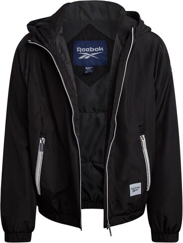 Reebok Girls' Jacket - Weather Resistant Polar Fleece Lined Windbreaker Coat, Storm Guard Hood - Light Jacket for Girls, 7-16 in Saudi Arabia
