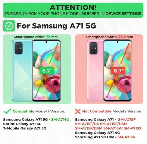 مصمم لحالة Samsung Galaxy A71 5G مع حزام حزام حزام - كيكستاند تغطية الهاتف - أسود in Saudi Arabia
