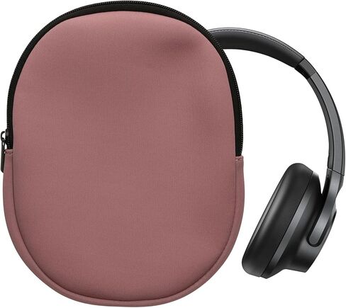 غطاء kwmobile متوافق مع حافظة Logitech H390 - غطاء سماعة الرأس من النيوبرين - جراب مع سحاب - أسود in Kuwait