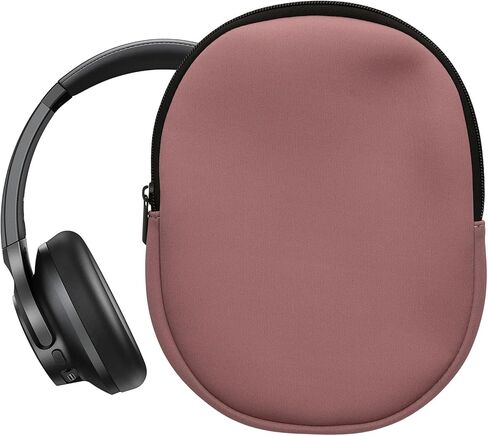 غطاء kwmobile متوافق مع حافظة Logitech H390 - غطاء سماعة الرأس من النيوبرين - جراب مع سحاب - أسود in Kuwait