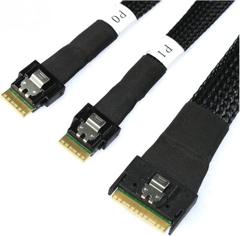 Slimline S/AS SFF-8654 8i-Skew Plug-in إلى 2x SFF-8654 4I Cable Cable 0.5/0.8/1M (0.5 M) in Kuwait