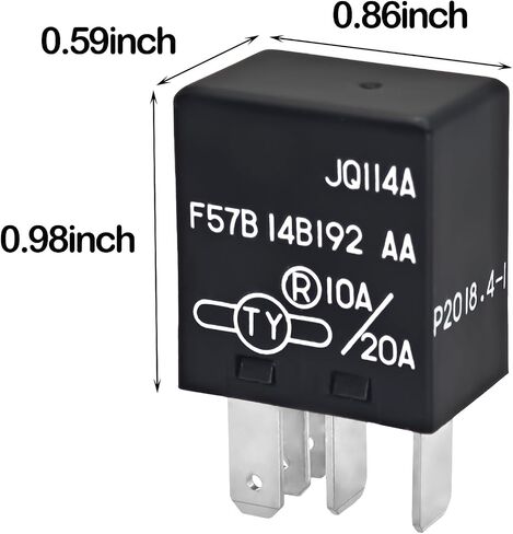Relay F57B14B192AA (Pack of 1), 10A/20A 12VDC 5Pins Automotive Relay F57B 14B192 AA - OEM Replacement, Compatible for Select Ford, Toyota, Cadillac Vehicles in Saudi Arabia