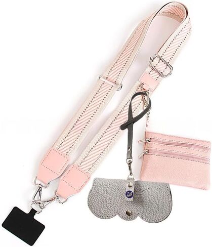 Phone Strap with Wallet Crossbody,Cell Phone lanyards for Women with Zippered Pouch,Adjustable Phone Crossbody Strap. (Gray) in Saudi Arabia