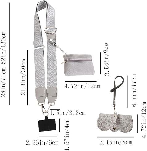 Phone Strap with Wallet Crossbody,Cell Phone lanyards for Women with Zippered Pouch,Adjustable Phone Crossbody Strap. (Gray) in Saudi Arabia