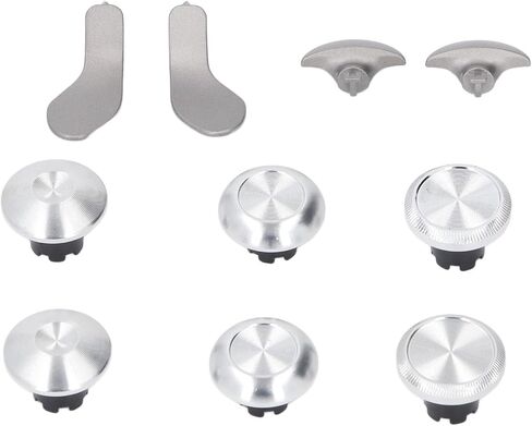 10 in 1 Metal Thumbsticks for Edge Cordless Controller, Gaming Controller Accessory Parts, Stainless Steel Replacement Joystick Thumb Sticks Buttons with Paddles (Black) in Saudi Arabia