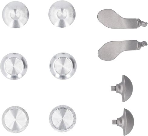 10 in 1 Metal Thumbsticks for Edge Cordless Controller, Gaming Controller Accessory Parts, Stainless Steel Replacement Joystick Thumb Sticks Buttons with Paddles (Black) in Saudi Arabia