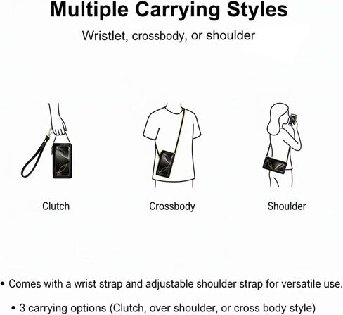 Phone Crossbody Bag Compatible with Samsung Galaxy S25 Ultra, S25 Plus, S24 FE, S24 Plus, S24 Ultra, S23 Plus, S23 Ultra, F06 5G A16 A16 5G F05 M05 M55s A06 F14 4G Z Flip6 M35 F55 C55 in Saudi Arabia