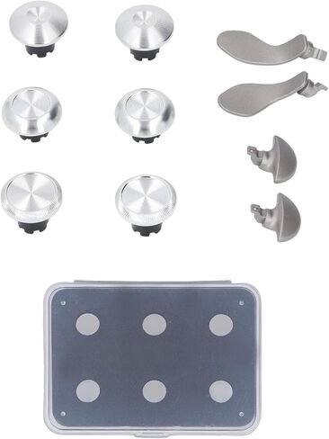 10 in 1 Metal Thumbsticks for Edge Cordless Controller, Gaming Controller Accessory Parts, Stainless Steel Replacement Joystick Thumb Sticks Buttons with Paddles (Black) in Saudi Arabia