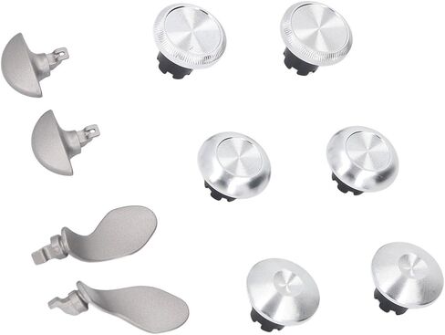 10 in 1 Metal Thumbsticks for Edge Cordless Controller, Gaming Controller Accessory Parts, Stainless Steel Replacement Joystick Thumb Sticks Buttons with Paddles (Black) in Saudi Arabia