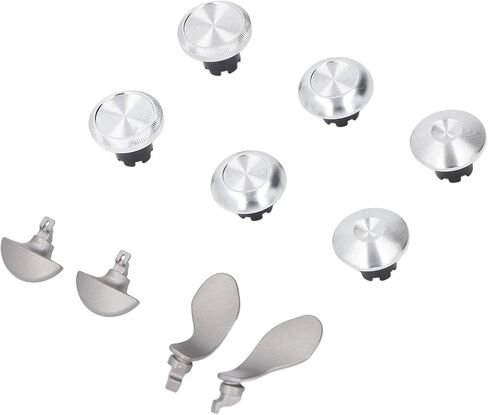 10 in 1 Metal Thumbsticks for Edge Cordless Controller, Gaming Controller Accessory Parts, Stainless Steel Replacement Joystick Thumb Sticks Buttons with Paddles (Black) in Saudi Arabia