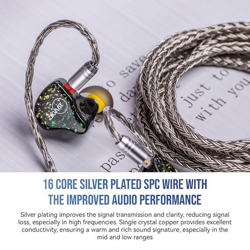 Linsoul Tripowin Zonie IEM Cable ، سلك سماعات الأذن الطويلة ، 16 كابل أذن مطلي بالفضة (2Pin) أذني kiwi allegro mini portable dac ، في مضخم مراقبة الأذن in Kuwait