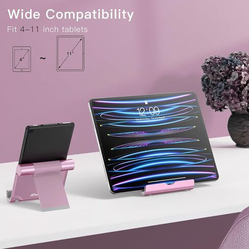 JETech Foldable Tablet Stand for 4-11" Tablets and Phones, Silver in Saudi Arabia