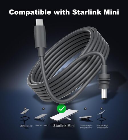 كابل Starlink Gen 3 75 قدمًا ، كابل V3 البديل القياسي للبديل لـ Starlink ، سلك تمديد مقاوم للماء ، كابل إيثرنت الشاق للواجب الخارجي والمنزل in Kuwait