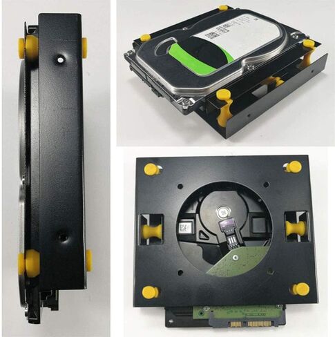 MEETOOT 3.5 inch Hard Disk Shock Absorber Bracket with Mounting Screws for PC Case 3.5 HDD to 5.25 DVD ROM Bay Mounting Adapter in Saudi Arabia