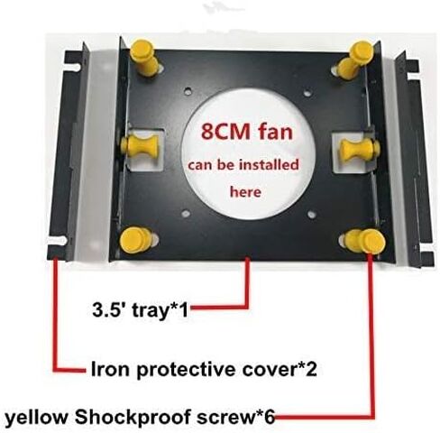 MEETOOT 3.5 inch Hard Disk Shock Absorber Bracket with Mounting Screws for PC Case 3.5 HDD to 5.25 DVD ROM Bay Mounting Adapter in Saudi Arabia