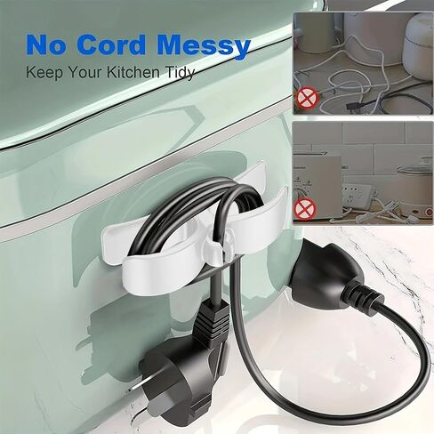 4PCS Cord Organizer for Kitchen Appliances: Stick - on Winder for Pressure Cooker to Air Fryer（Black） in Saudi Arabia