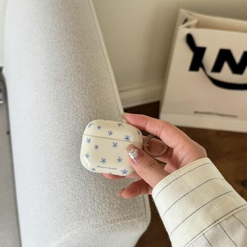 متوافق مع AirPods Pro 2nd Case Flowers TPU مع TPU مع مجموعة مفاتيح مجموعة نظافة لـ AirPods Pro Case Floral for Girls Airpods Pro 2nd/1st Blue in Kuwait