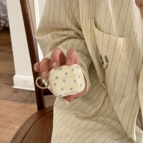 متوافق مع AirPods Pro 2nd Case Flowers TPU مع TPU مع مجموعة مفاتيح مجموعة نظافة لـ AirPods Pro Case Floral for Girls Airpods Pro 2nd/1st Blue in Kuwait