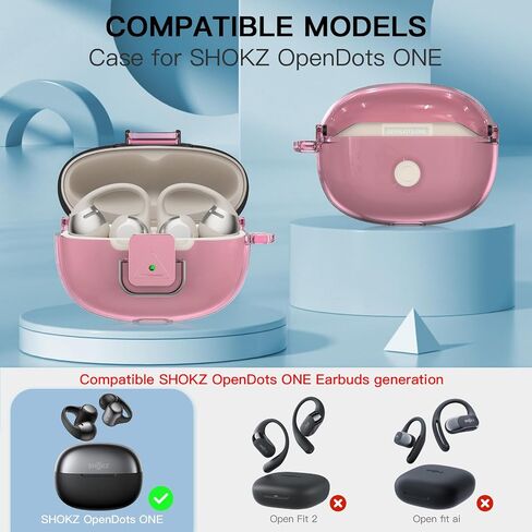 بالنسبة لـ Shokz Opendots ، هناك حالة واحدة ، [مع قفل] Opendots غطاء واحد CASE CLOST TPU مقاوم للصدمة واقي متوافق مع shokz opendots إكسسوارات أذن ONE مع مجموعة CLEANING KIT & KEYSTER (CLEAR) in Kuwait