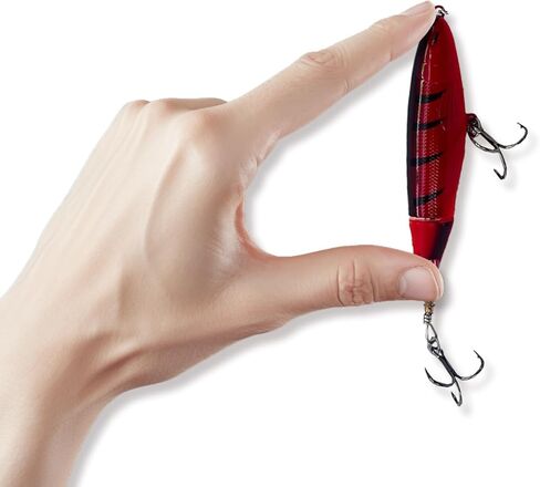 1-Pack Topwater Fishing Lures & Crankbaits Set - High-Action Popper Bass Lures with Rotating Tail, Saltwater/Freshwater Hard Baits for Trout, Pike, Catfish | Vibrating Lure Kit with Storage Box in Saudi Arabia