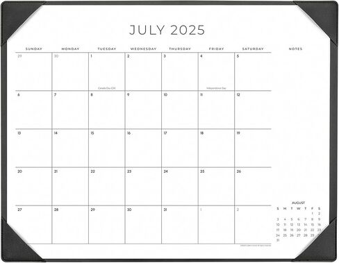 Cabbrix Simplified Desk Calendar 2025-2026 with Desktop Mat, Desk Pad Calendar Large 21" x 16-1/2" Runs from Jan 2025 to Jun 2026, Monthly Desktop Calendar for Home School and Office (Black) in Kuwait