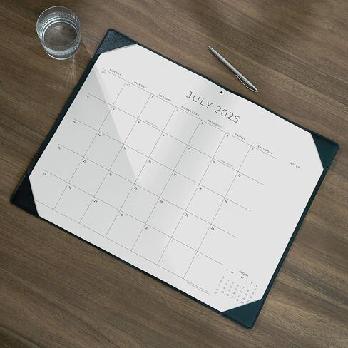 Cabbrix Simplified Desk Calendar 2025-2026 with Desktop Mat, Desk Pad Calendar Large 21" x 16-1/2" Runs from Jan 2025 to Jun 2026, Monthly Desktop Calendar for Home School and Office (Black) in Kuwait