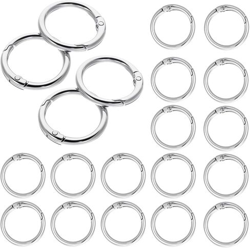 20pcs ربيع o حلقات ، 1 بوصة مقطع carabiner المعدني ، مقاطع مشبك مفاتيح مستديرة لصنع حقيبة اليد in Saudi Arabia
