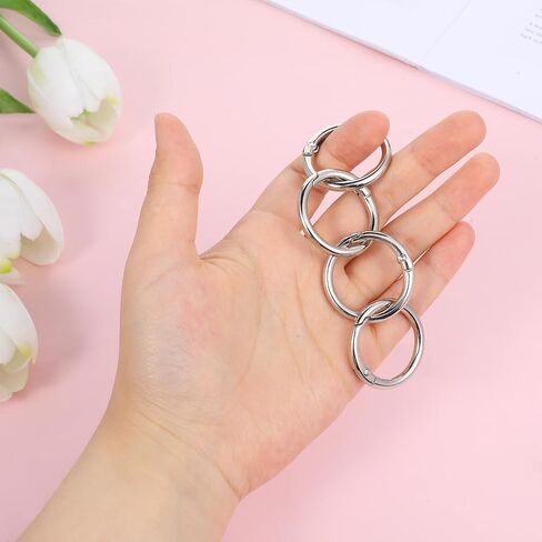 20pcs ربيع o حلقات ، 1 بوصة مقطع carabiner المعدني ، مقاطع مشبك مفاتيح مستديرة لصنع حقيبة اليد in Saudi Arabia