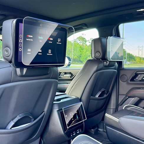 3pcs 2025 ملحقات واقي الشاشة الزجاجية يوكون مُتدلة 2025 GMC Yukon AT4 Ultimate/Denali Ultimate Dual 12.6 بوصة خلفية و 8 بوصة. in Kuwait