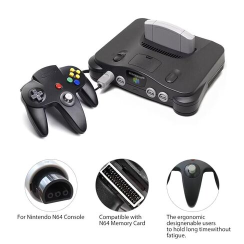 TalaBide New 2 Pack Classic Gamepad Joystick Controller for Nintendo 64 N64 Video Game Console, USB Wired Controller (Black & Grey) in Kuwait