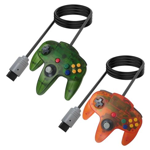 TalaBide New 2 Pack Classic Gamepad Joystick Controller for Nintendo 64 N64 Video Game Console, USB Wired Controller (Black & Grey) in Kuwait