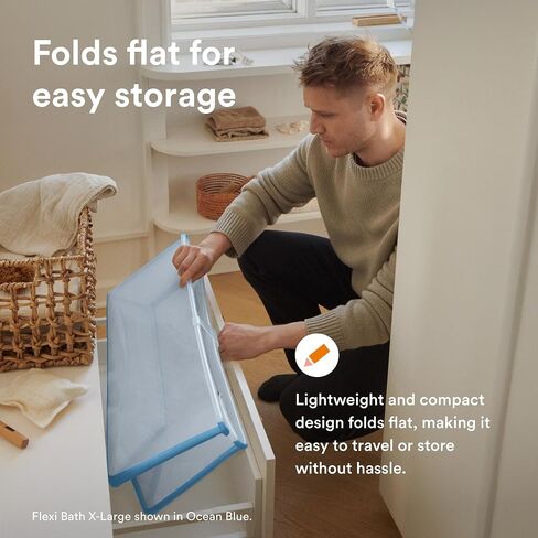 Stokke Flexi Bath X-Large Bundle, Sandy Beige - Spacious Baby Bathtub + Newborn Support - Lightweight, Foldable & Easy to Store - Best for Ages 0-6 in Saudi Arabia