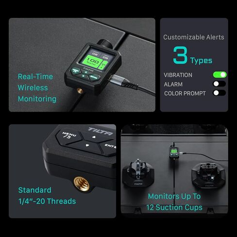 Tilta Wireless Monitoring Module for Hydra Electronic Suction Cup | Real-Time Suction Monitoring, Leak Detection, USB-C Powered | Monitor Up to 12 Suction Cups, Audible and Visual Alarms Alarms in Kuwait