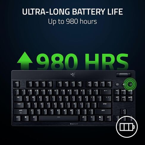 Razer Blackwidow V4 Low Plump TKL Hyperspeed اللوحة اللاسلكية اللوحة اللاسلكية: مفاتيح ميكانيكية صفراء - 2.4 جيجا هرتز لاسلكي وبلوتوث - أسطوانة متعددة الوظائف - 3 أزرار تحكم - عمر بطارية طويلة in Kuwait
