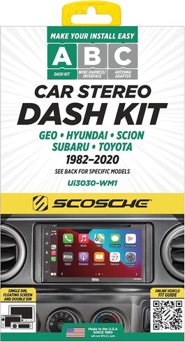 Scosche Ui3030 Double or Single DIN with Pocket Radio Install Dash Kit Compatible with Select 1982-2020 Import and Domestic Vehicles - Aftermarket Car Stereo Installation Kit - See Fit Guide in Images in Saudi Arabia