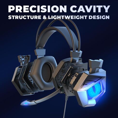 سماعة الألعاب لجهاز الكمبيوتر المحمول PS4/5 Xbox One PSP ، مع ميكروفون إلغاء الضوضاء ، محيط ستيريو ، ضبط سريع في مستوى الصوت ، أغطية أذن ذاكرة ناعمة ، ضوء LED (LED Red+Black) in Kuwait