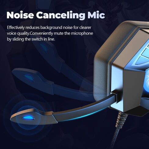 سماعة الألعاب لجهاز الكمبيوتر المحمول PS4/5 Xbox One PSP ، مع ميكروفون إلغاء الضوضاء ، محيط ستيريو ، ضبط سريع في مستوى الصوت ، أغطية أذن ذاكرة ناعمة ، ضوء LED (LED Red+Black) in Kuwait