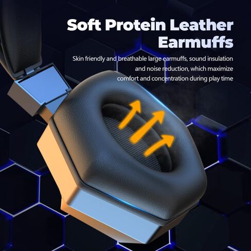 سماعة الألعاب لجهاز الكمبيوتر المحمول PS4/5 Xbox One PSP ، مع ميكروفون إلغاء الضوضاء ، محيط ستيريو ، ضبط سريع في مستوى الصوت ، أغطية أذن ذاكرة ناعمة ، ضوء LED (LED Red+Black) in Kuwait