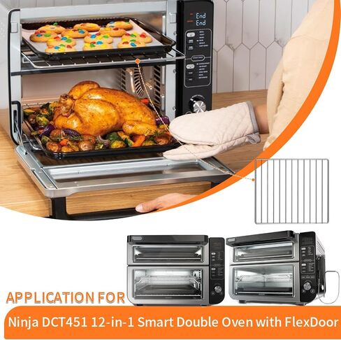 إكسسوارات ذكية مزدوجة الفرن لـ Ninja DCT401 DCT451 12 في 1 ، 13 '' × 12.6 '' قطع الغيار البديلة الصلب محمصة الجفاف رف شواية dct601 DCT651 DCT402BK SMART OVEN in Kuwait