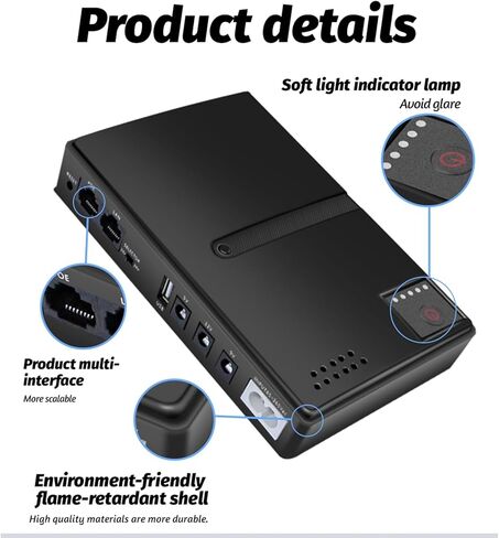 UPS Battern Backup ، 15V 24V POE ، 5V 9V 12V USB ، مصدر طاقة محمول غير متوقف ، تصميم بطارية قابل للاستبدال ، لجهاز توجيه كاميرا الهاتف (قابس الولايات المتحدة) in Kuwait
