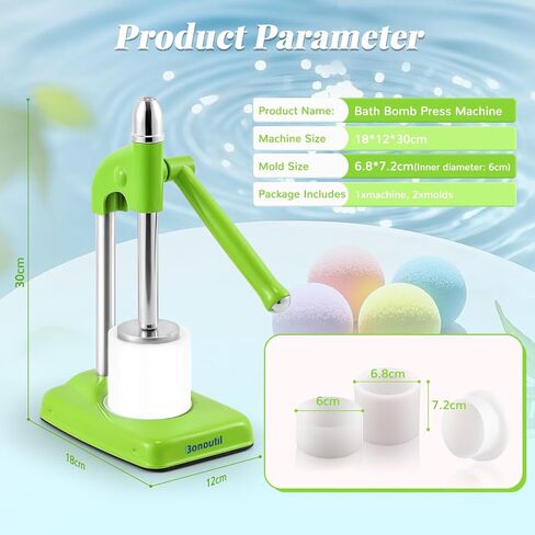 Bath Bomb Press Machine-2 Molds Easy Press Bath Bomb Machine DIY Soap Making for Adults Beginners (Green) in Saudi Arabia