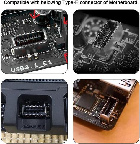 xiwai USB 3.1 Front Panel Header Adapter Type-E Male to Type-A USB3.0 Female Data Converter Up Angled 90 Degree for Motherboard in Saudi Arabia
