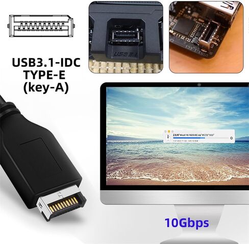 xiwai USB 3.1 Front Panel Header Adapter Type-E Male to Type-A USB3.0 Female Data Converter Up Angled 90 Degree for Motherboard in Saudi Arabia