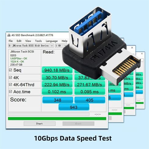 xiwai USB 3.1 Front Panel Header Adapter Type-E Male to Type-A USB3.0 Female Data Converter Up Angled 90 Degree for Motherboard in Saudi Arabia